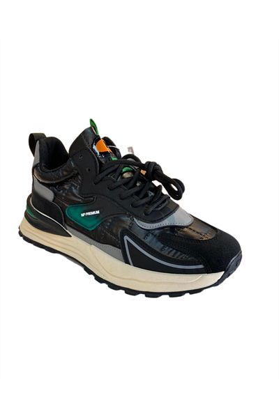 M.P. M.PPremium 232-1235 Mr Men's Black-Green Casual Sneakers