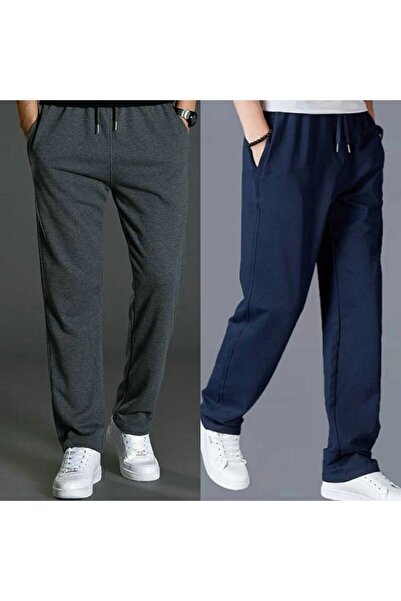 FİTGO Anthracite - Navy Blue 2 τεμαχίων Unisex Εποχιακό φαρδύ πόδι Άνετο φαρδ...