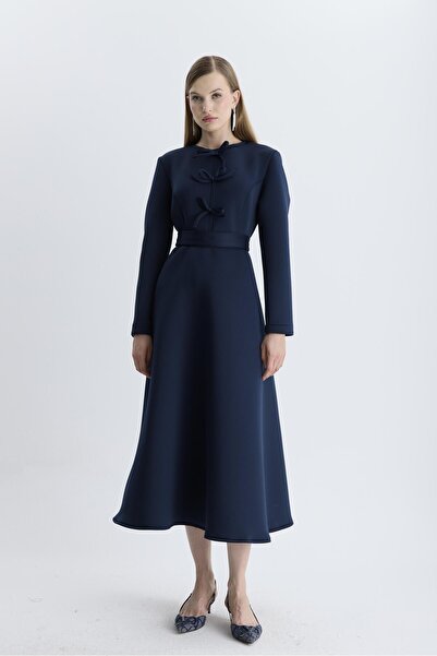 Ahel Tasarım Φόρεμα κατάδυσης Jammes Bow Puff - Navy Blue
