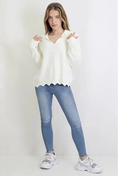 ÇILDIR ÖRME Πλεκτό πουλόβερ με γιακά πουκάμισου