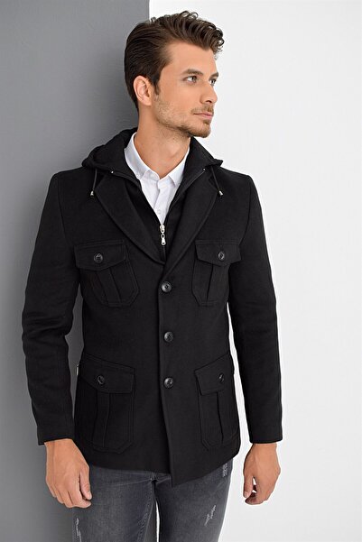 Dewberry K7538 Men's Coat-Black
