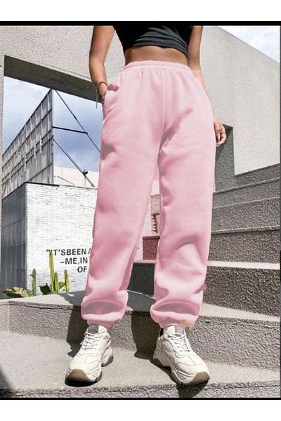 Know Women's Powder Pink Rubber Leg Sweatpants
