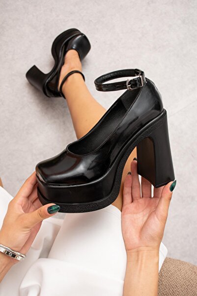 Modanizm Nixie Siyah Rugan Platfrom Ayakkabı