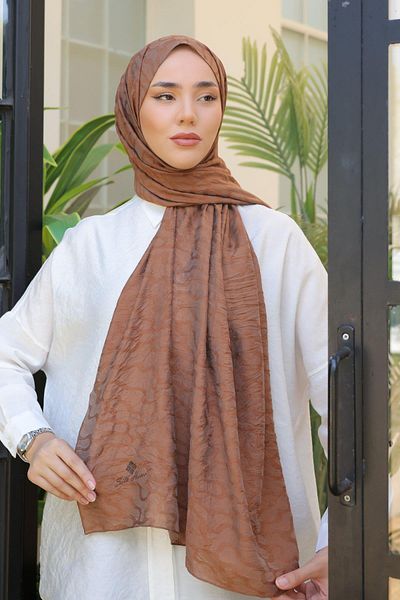 Silk Home Şal de cafea Olinda - Model ondulat