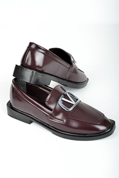 ALİS DRESS KADIN TOKALI BORDO KOLEJ AYAKKABISI LOAFER