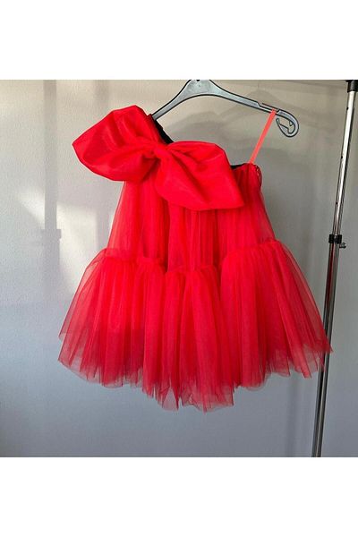 She Dress Tulle Dress - Bow Detailed Evening Dress