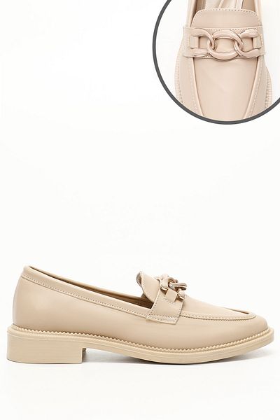 GÖNDERİ(R) Women/Girls Nude Buckle Loafer Shoes