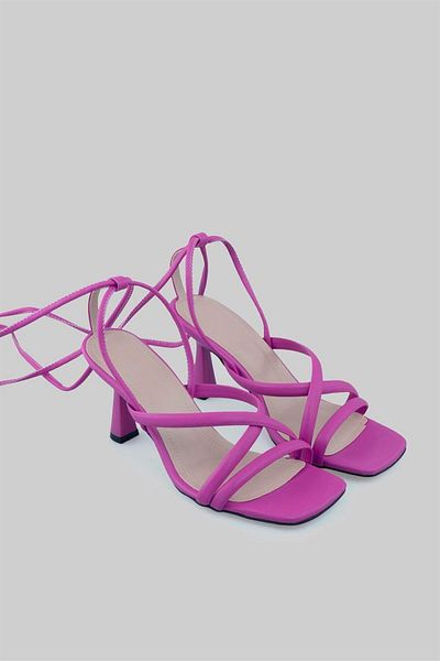 sovrana Long Rope Detailed Heeled Shoes Fuchsia