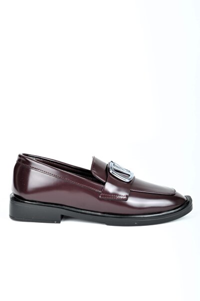 ALİS DRESS KADIN TOKALI BORDO KOLEJ AYAKKABISI LOAFER
