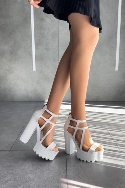 Modanizm Volari Beyaz Topuklu Ayakkabı
