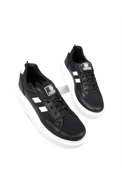 DarkStep 151 Black-White Anorak Thick Sole Sneaker Shoes