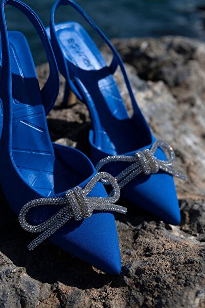 sovrana Ribbon Detailed Heeled Shoes Saks Matte Satin