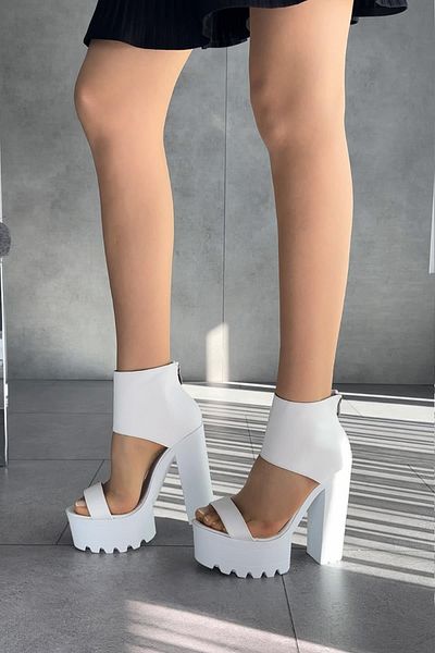 Modanizm White Norwi Heeled Shoes