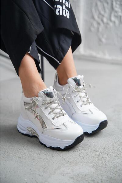 Modanizm Aron Gizli Topuklu Beyaz Spor Ayakkabı