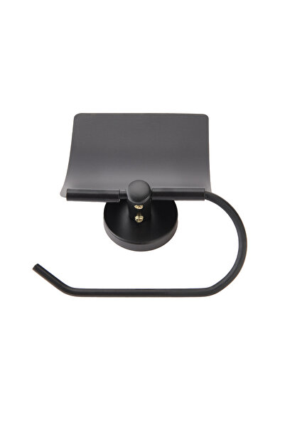 Akın Lux Akın Luxury Wide Covered Paper Holder - Black - 13X5X12,3 cm