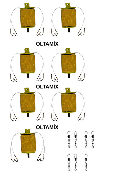 OLTAMİX Sazan İçin 7 Adet  Küspeli 4 er Iğneli Hazır Takım 7 Aadet Fırdöndü Süper Kalite