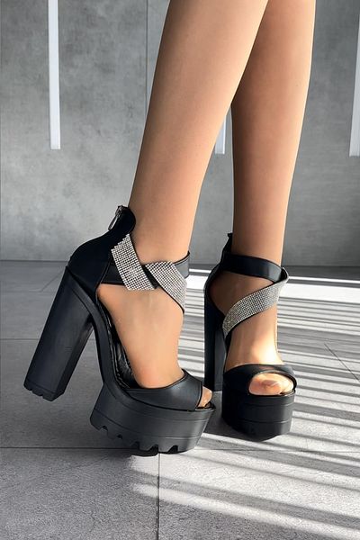 Modanizm Black Cira Heeled Shoes
