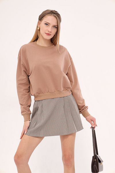 armonika Дамски суичър с кръгло деколте от норка, ръкав-25K 001027