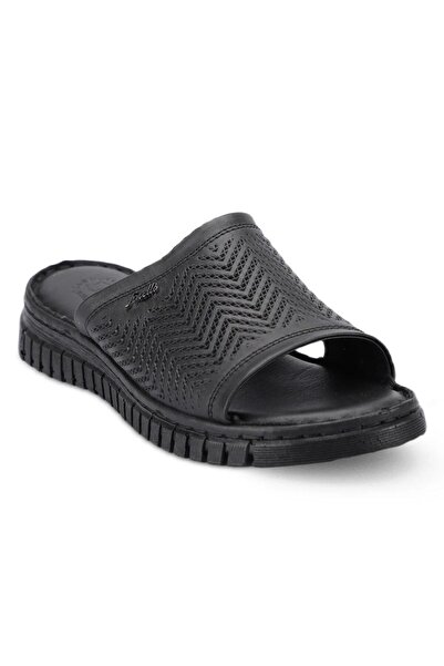 Forelli 38505 Sofia Black Women's Genuine Leather Slippers