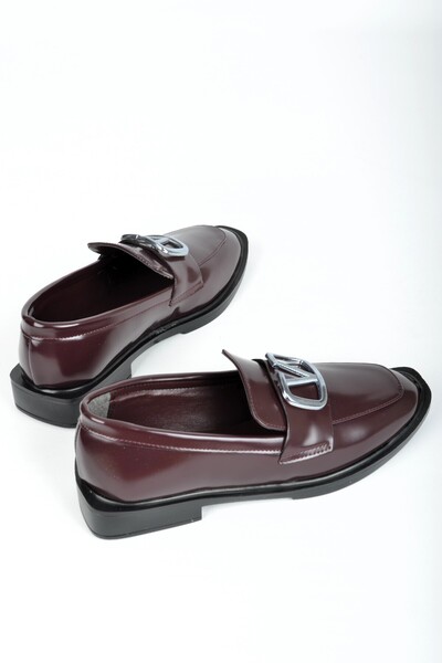 ALİS DRESS KADIN TOKALI BORDO KOLEJ AYAKKABISI LOAFER