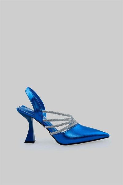 sovrana Stone Detailed Heeled Shoes Saks Metallic