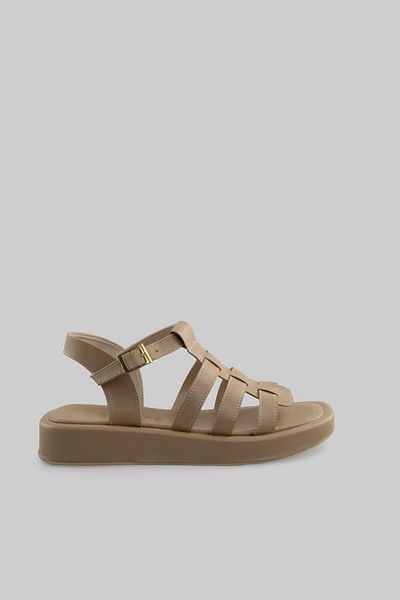 sovrana Stripe Detailed Sandals Tan