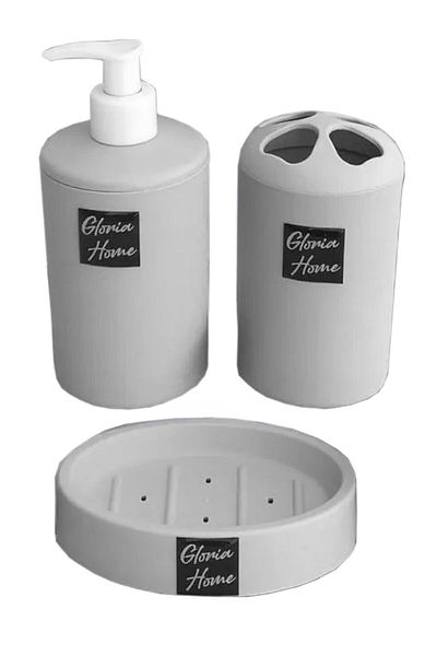 SİHİRLİ AYAKLAR Bathroom Set Toothbrush Holder Liquid Soap Dispenser Solid Soap Dispenser Set of 3 Bathroom Set Sink Set