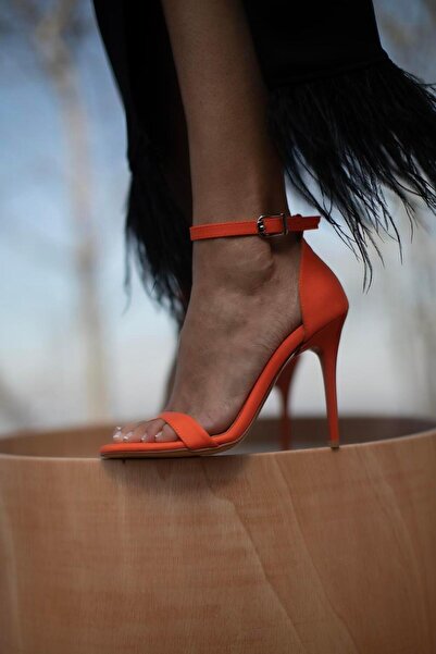 sovrana High Heels Orange Matte Satin