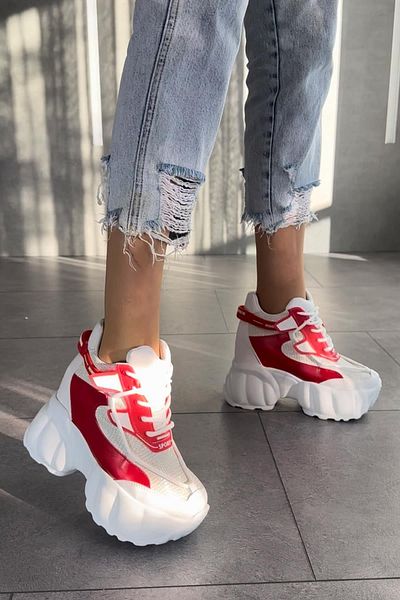 Modanizm Apax Red Wedge Sneakers - Comfortable and Stylish