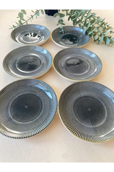 VENÜS HOME DECORATION Green Gold 6 Pieces Tea Plate
