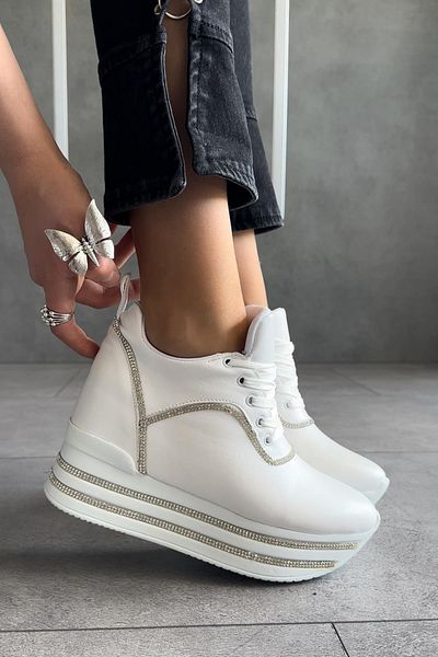 Modanizm White Padded Senna Sneakers