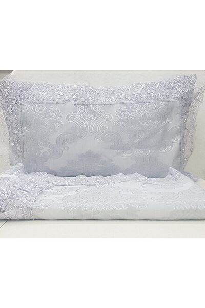 bursa çeyiz Gray Double Bursa Bedspread - Chenille Laced, Aden Dowry