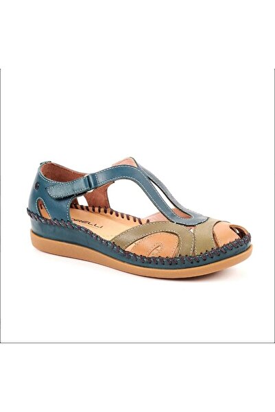 Forelli 70639-G Sally Bluejean Mavi Kadın Hakiki Deri Sandalet