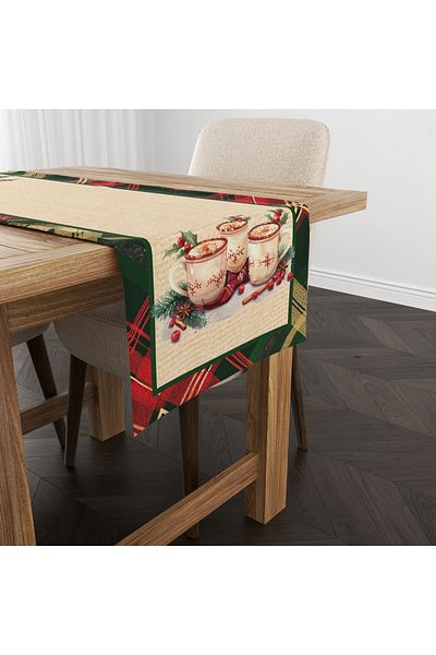 Evmila New Year Christmas Themed 40X140 cm Velvet Runner