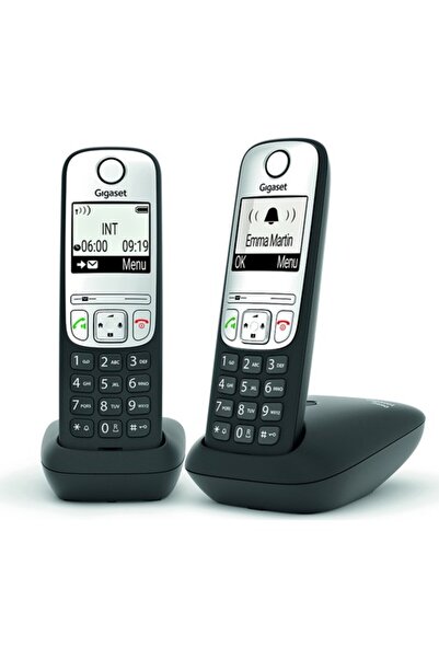 GIGASET A690 Duo 2 li Siyah Telsiz Dect Telefon 100 Rehber Handsfree Işıklı Ekran