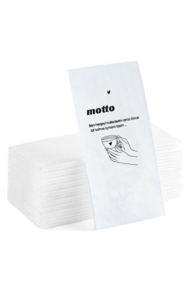 Matbaagraf Motto Yazılı Kahve Baskılı Sunum Servis Peçetesi 20li