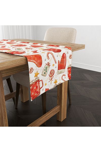 Evmila New Year Christmas Themed Socks 40X140 cm Velvet Runner