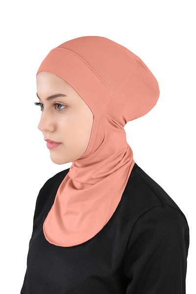 Ecardin Ready Flexible Sports Bonnet with Small Hijab Neck - St 225 Salmon