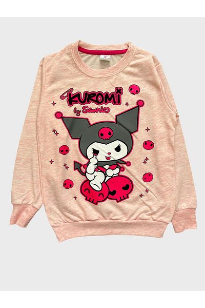 Fil Kids Κοριτσίστικο βαμβακερό ροζ Kuromi με μοτίβο μακρυμάνικο εποχιακό σετ αθλητικών