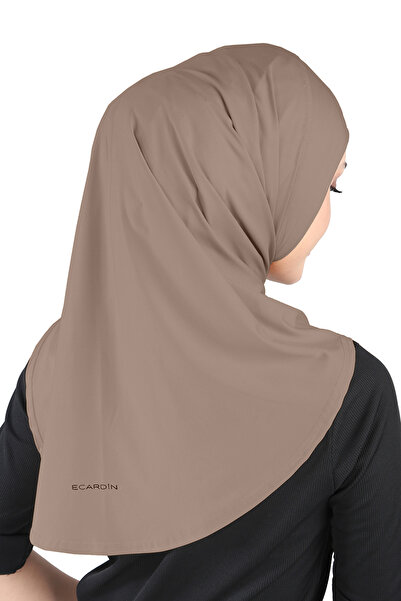 Ecardin Μικρο υφασμάτινα σκαλιά Hijab Sports Turban Shawl - ST208 Dark Mink