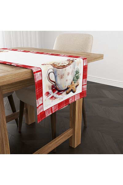 Evmila New Year's Christmas Themed Bullet Soldier 40X140 cm Velvet Runner