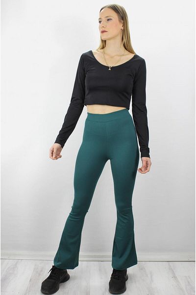 Lukas Green Corded Spanish Leg Leggings - 1634.1250