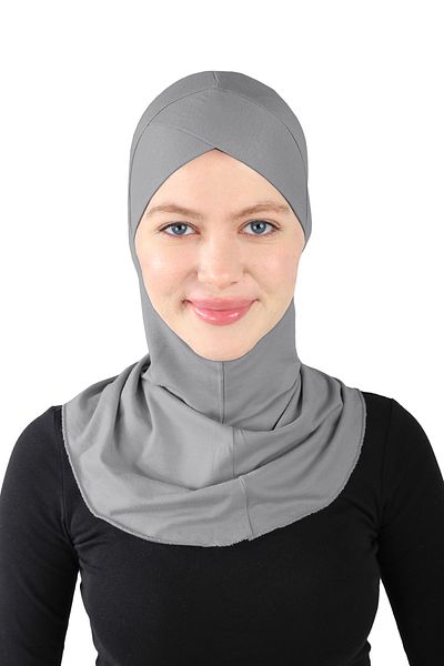 Ecardin Dark Gray Cross Hijab Turban - St 232
