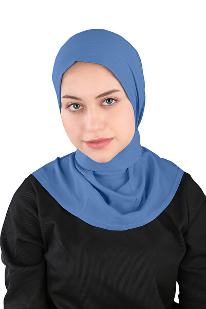 Ecardin Креп-тканина з шарфом з лікра - St 235 Джинсовий синій