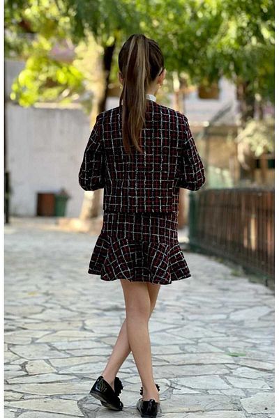 elfanto kıds Girl's Chanel Lined Suit Jacket and Shirt Skirt