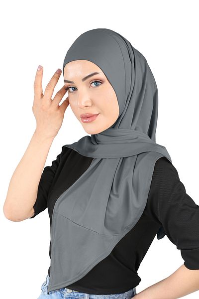 Ecardin Φουλάρια από μικρού ύφασμα Anthracite Hijab Turban - St 208
