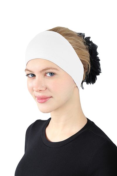 Ecardin White Viscose Bandana - St 276 Comfortable Cut