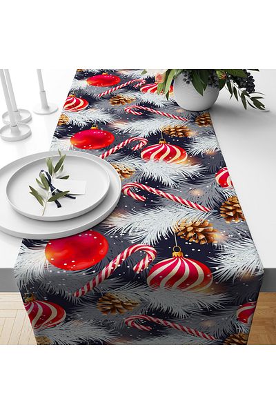 Evmila New Year's Christmas Themed Bullet Soldier 40X140 cm Velvet Runner
