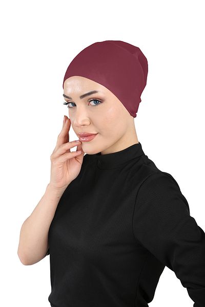 Ecardin Thin Parisian Breathable Fabric Large Size Bonnet - St 240 Claret Red