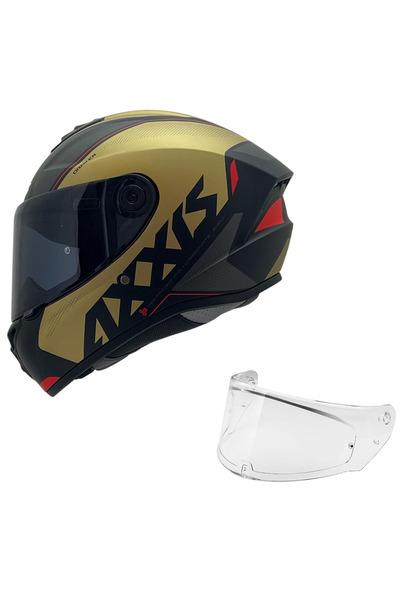 AXXIS DRAKEN S GAR MAT GOLD  DESENLİ MOTOSİKLET KASKI ÇİFT VİZÖRLÜ